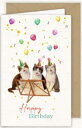 【輸入ポストカード】Edition Tausendschön手漉き和紙&グリッター&エンボス加工グリーティングカードHappy Birthday
