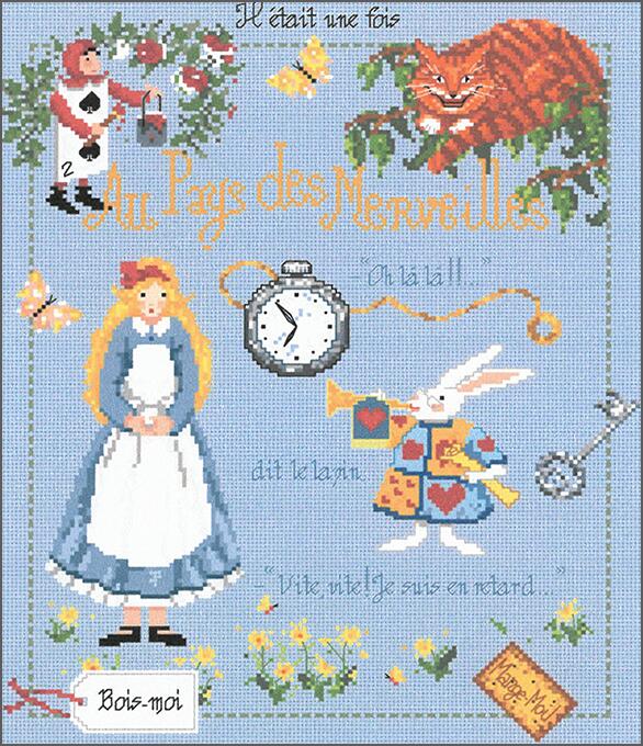 マダムラフェ "Au Pays des Merveilles"(不思議の国のアリス)クロスステッチ図案