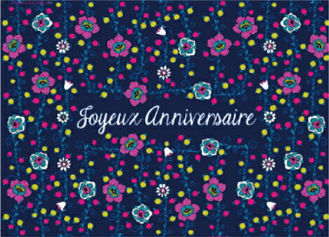 フランス製ポストカード幸せな誕生日