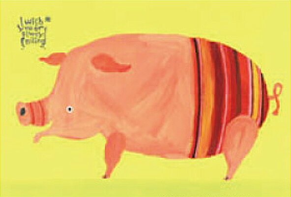 武内祐人　ポストカードブタ