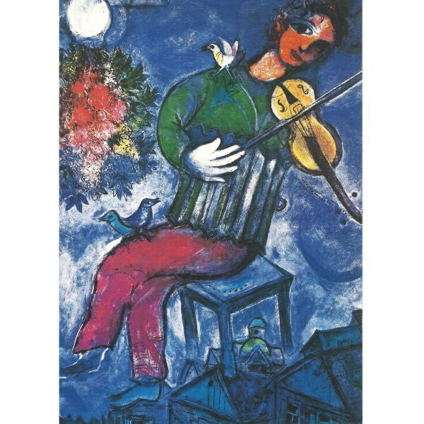 【輸入ポストカード】マルク シャガールMarc Chagall『青いバイオリン奏者』