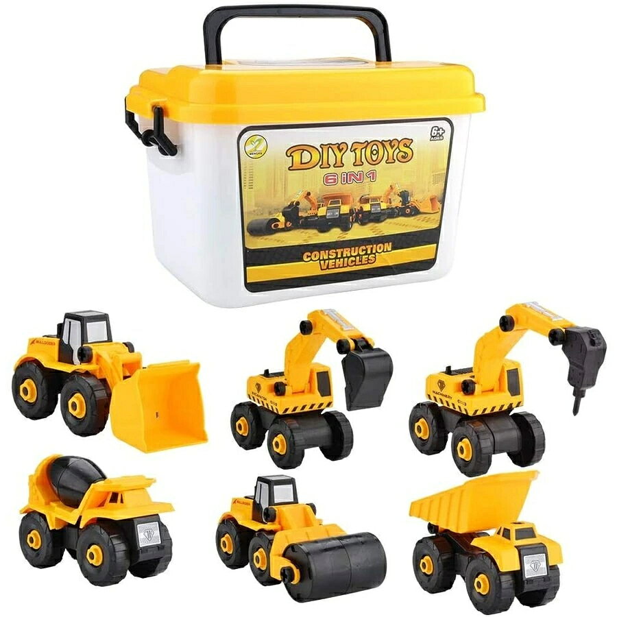 商品情報ローラーカー、セメントミキサー、ジョベルカー、ダンプトラック、ブルドーザー、ハンマークラッシャーなどの6類を作られます。自由に組み替え可能。高品質で安全なABS素材で作られて、舐めても心配ないです。折角組み立てたモデルが突然壊れ、パーツを紛失する事はありません。全てのパーツがスナップフィットなので、遊んでいても丈夫で外れません。子供向けのアイデアいっぱいのわかりやすいガイドブックも含まれています。ネジとドライバーを使って楽しくカンタンに組み立て遊びができるDIYオモチャです。組み立てたり、取り外したりすることによって空間予測の能力も養われます。手、指先の訓練と発達に役に立ちます。完成させる喜びと同時に、想像力、実践力、認知力、創造力が養われる知育玩具です。子供たちと一緒に幸せな家族の時間を過ごしまょう。子どもだけでなく大人も夢中になります。親も参加して一緒に親子だけのオリジナルな作品を作り上げる達成感を味わっています。成長も見守ることによって非常に大切なコミュニケーションそのものも促進できます。