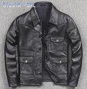 【送料無料】高級感メンズジャケット 男性ライダース ジャンメンズ 本革 牛革 男子ライダース レザージャケット アウターショートコートブルゾン防寒 防風ブラック...