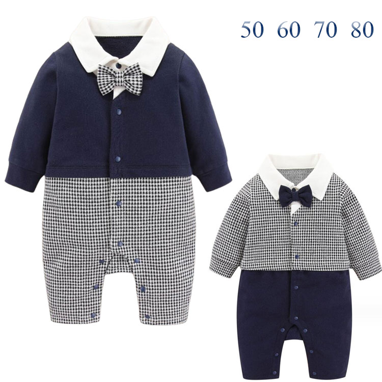 ベビー フォーマル スーツ 男の子 ベビー ロンパース 蝶ネクタイ付き 新生児 カバーオール スーツ 結婚..