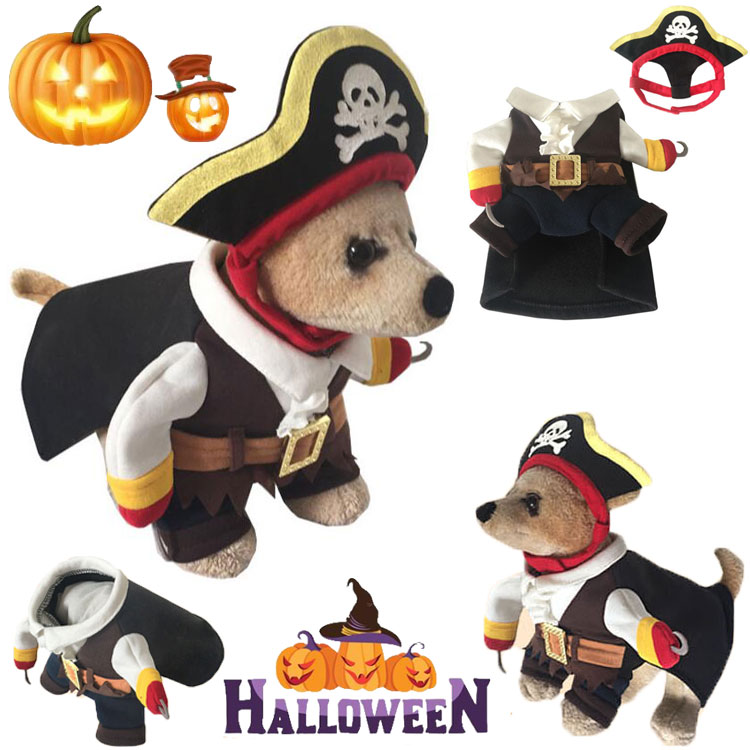 ハロウィン コスプレ 犬服 可愛い ドッグウェア ハロウィーン パーティー ペットグッズ ペットウェア コスチューム 帽子付き 可愛い ハロウィン イヌ 洋服 海賊 変装 イベント用 小型犬 ペット犬 猫 仮装 海外通販