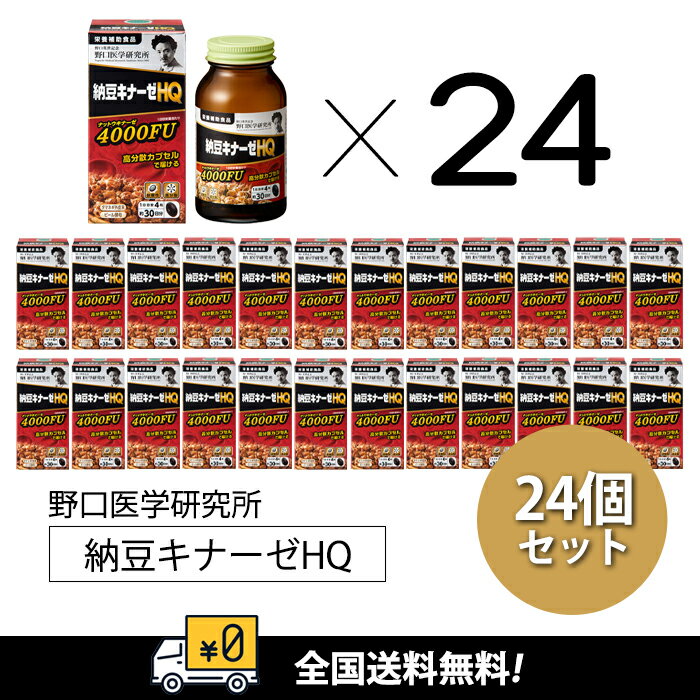 即出荷！激安チャレンジ！送料無料！1ケース野口医学研究所！納豆キナーゼHQ　4000FU　[24個セット]　賞味期間：2026年12月以降～