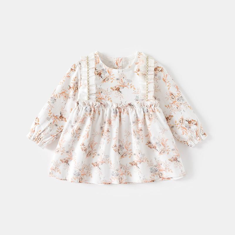 女の子 ベビー かわいい プリンセス 花柄 ロンパース カーディガン トップス スカート フラワープリント ガーリー 春秋