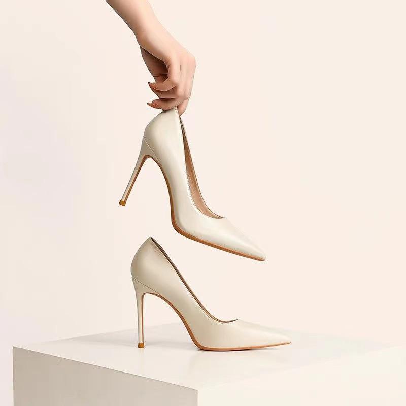 Pumps - パンプス レディース 細ヒール 革 ポインテッドトゥ ブラック ヌードカラー 通勤用 職業シューズ 上品 セクシー ハイヒール 女性用 尖頭 気品 軽やか 履き心地
