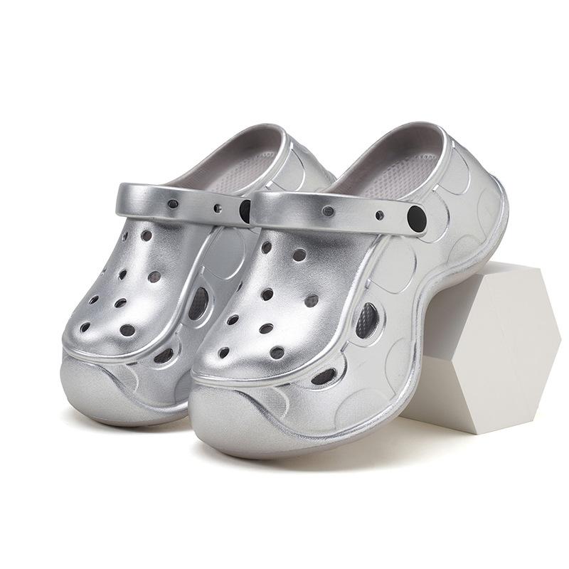 Sports Sandal - 厚底サンダル レディース 夏用 クロッペン ビーチシューズ EVA素材 通気性 防臭 防滑 耐摩耗 つま先カバー 高級感 軽量 外出用