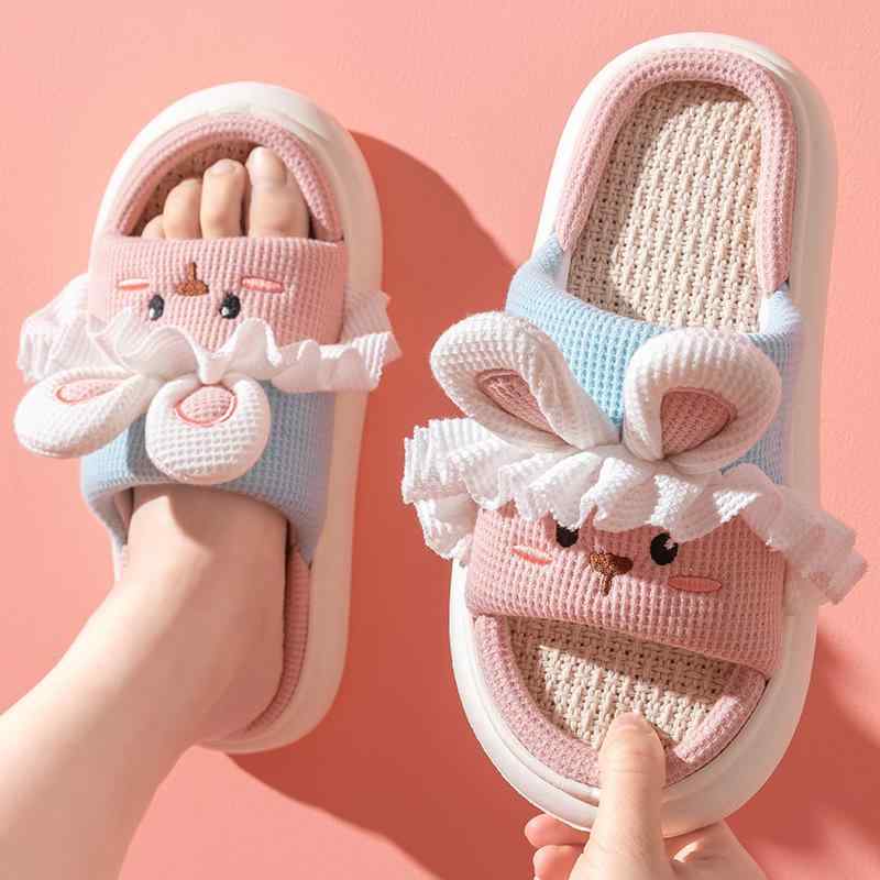 Sports Sandal - 室内スリッパ レディース かわいい カートゥーン柄 リネン コットン素材 静音 滑り止め 家庭用 ルームシューズ 軽量 快適 柔らかい 普段使い 通年対応