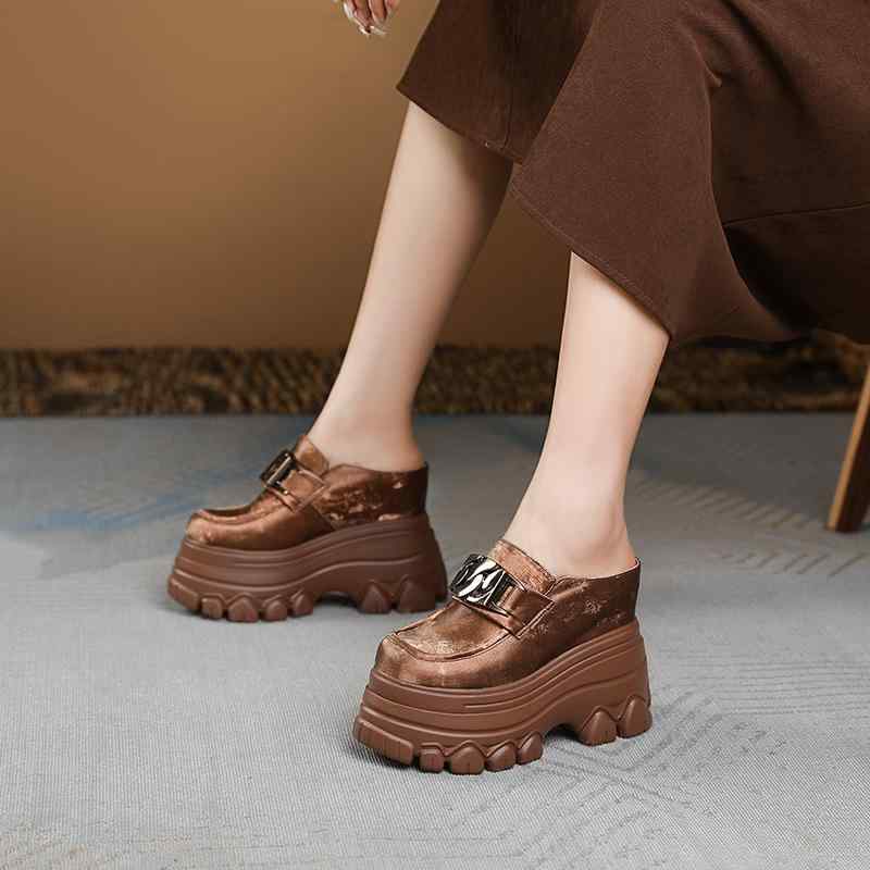 Sports Sandal - レディース 厚底サンダル 革 カジュアル 外履き インソール 高さ増し 低身長対応 普段使い 軽量 伸縮性 春秋 ブラック ピンク系 アイボリー