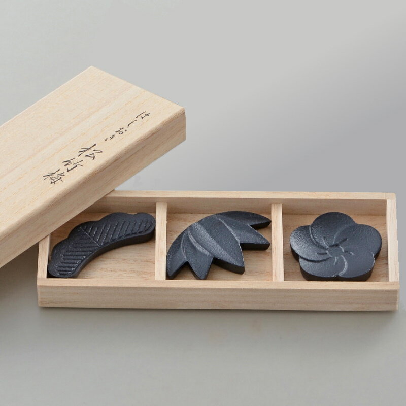 箸置き松竹梅3個セット桐箱入り贈り...