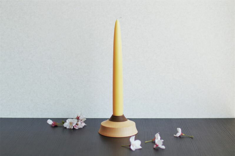 大與 Tapered Candle Holder - M ブナ & ホオ テーブル 卓上 木製 ウッド テーパーキャンドル スタンド キャンドルホルダー 木 ろうそく立て 丸い 火立て ローソクたて おしゃれ ランプ 飲食店 レストラン 内装用 ブライダル 備品 ナチュラル 和ろうそく燭台 和蝋燭