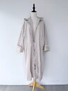 【Bilitis dix-sept ans】 Hooded Frill Long Coat ビリティス・ディセッタンフードフリルロングコート アウター 日本製 Beige Black 2915-803 KOKO(4)