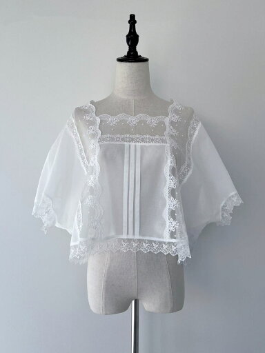 【Bilitis dix-sept ans】 Lase Layer Tops ビリティス・ディセッタン レースレイヤードトップス ブラウス スクエアネック フォーマル 透け感 コットン White Black 2911-921 KOKO 【Bilitis dix-sept ans】 Lase Layer Tops ビリティス・ディセッタン レースレイヤードトップス ブラウス スクエアネック フォーマル 透け感 コットン White Black 2911-921 KOKO