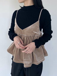 【Bilitis dix-sept ans】 Velour Camisole ビリティスディゼッタン 2911-762A Camel ベロア キャミソール ブラウス 秋冬