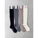 【MARCOMONDE】 wool high socks マルコモンド 靴下 ハイソックス ウールソックス レディース 4色 Ivory Beige Gray Black 176N5/1W-50C KOKO