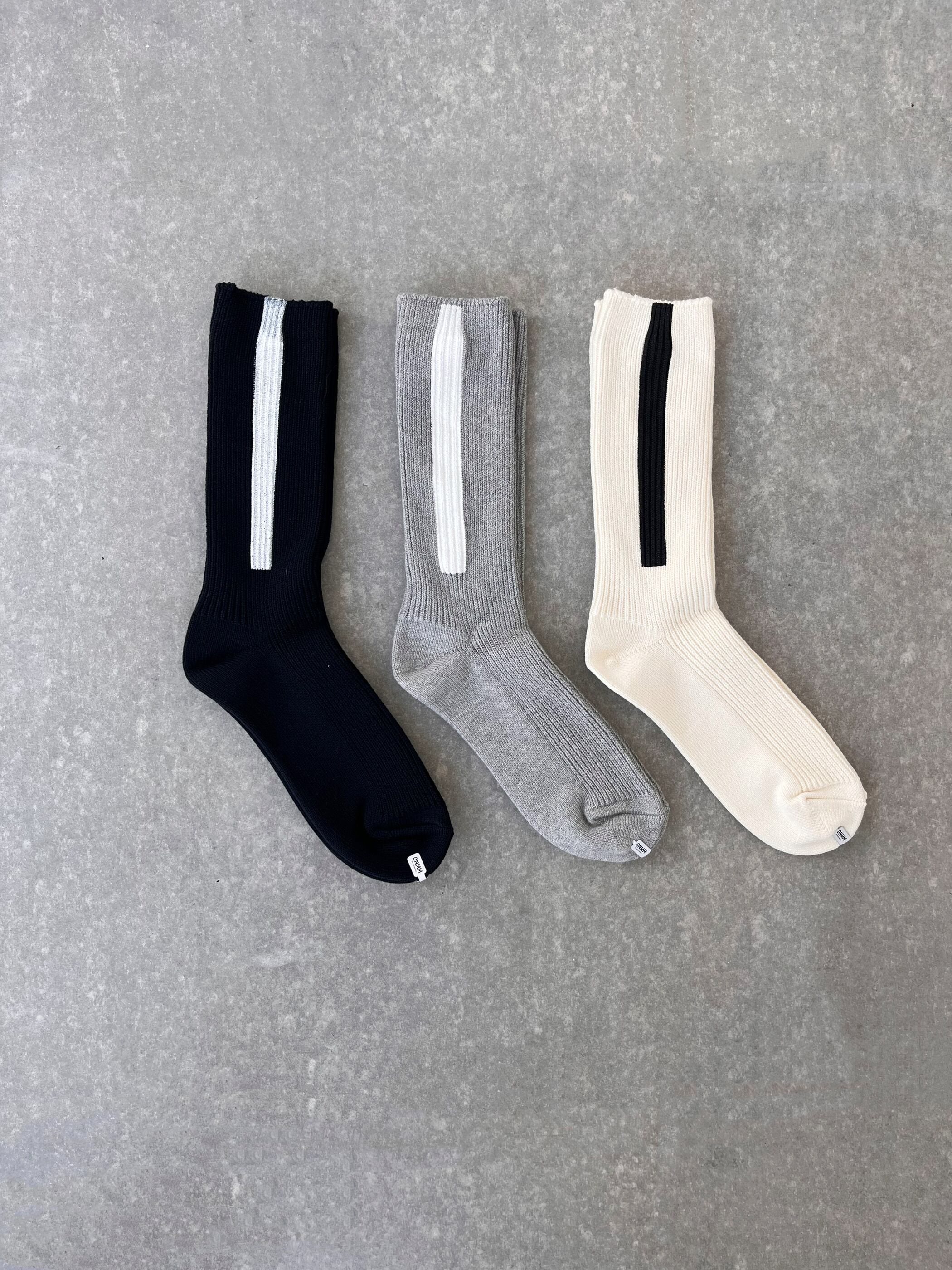 【MARCOMONDE】 ONMM/Line Socks マルコモンド 靴下 ソックス リブソックス