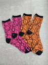 【MARCOMONDE】 Flower Socks マルコモンド フラワーソックス 靴下 花柄 シアー ショート丈 Pink Orange SS21-004 KOKO