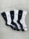 【MARCOMONDE】 Socks ONMM マルコモンド 刺繡 靴下 スニーカーソックス スポーティー リブ 厚め コットン ユニセックス W...