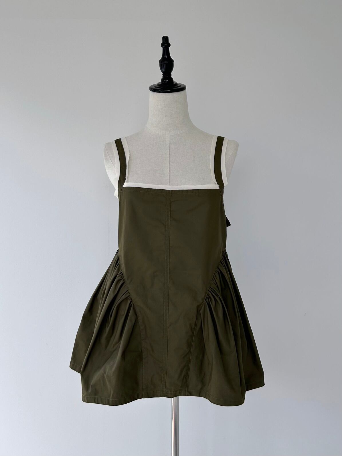 【COEL】 サイドギャザーキャミソール コエル ペプラムブラウス レイヤード ミリタリー Khaki Black 18..