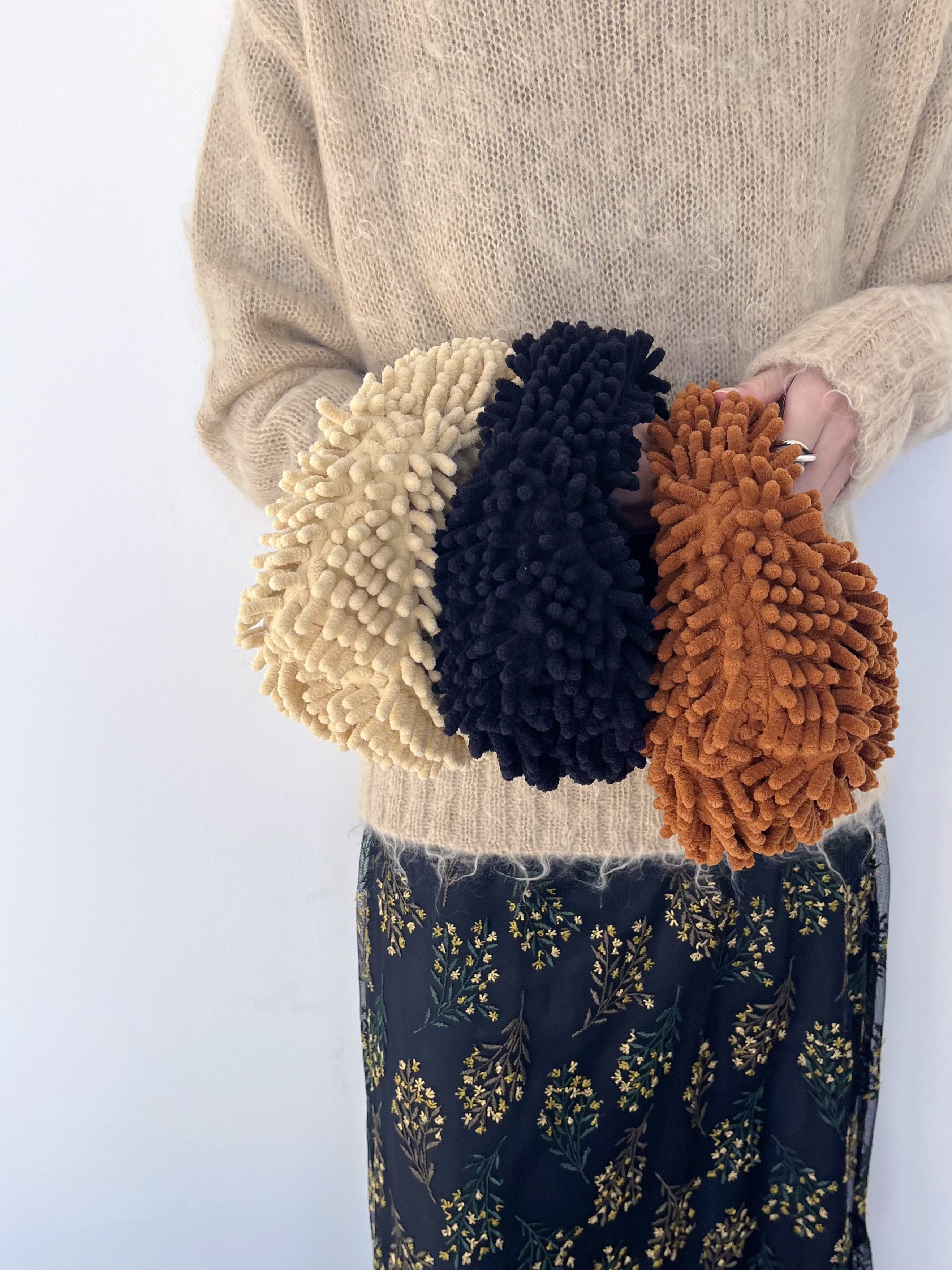 【HELOYSE】 MOP BAG エロイーズ モップ バッグ H-273 Beige Brown Black ミニバッグ ハンドバッグ ポ..