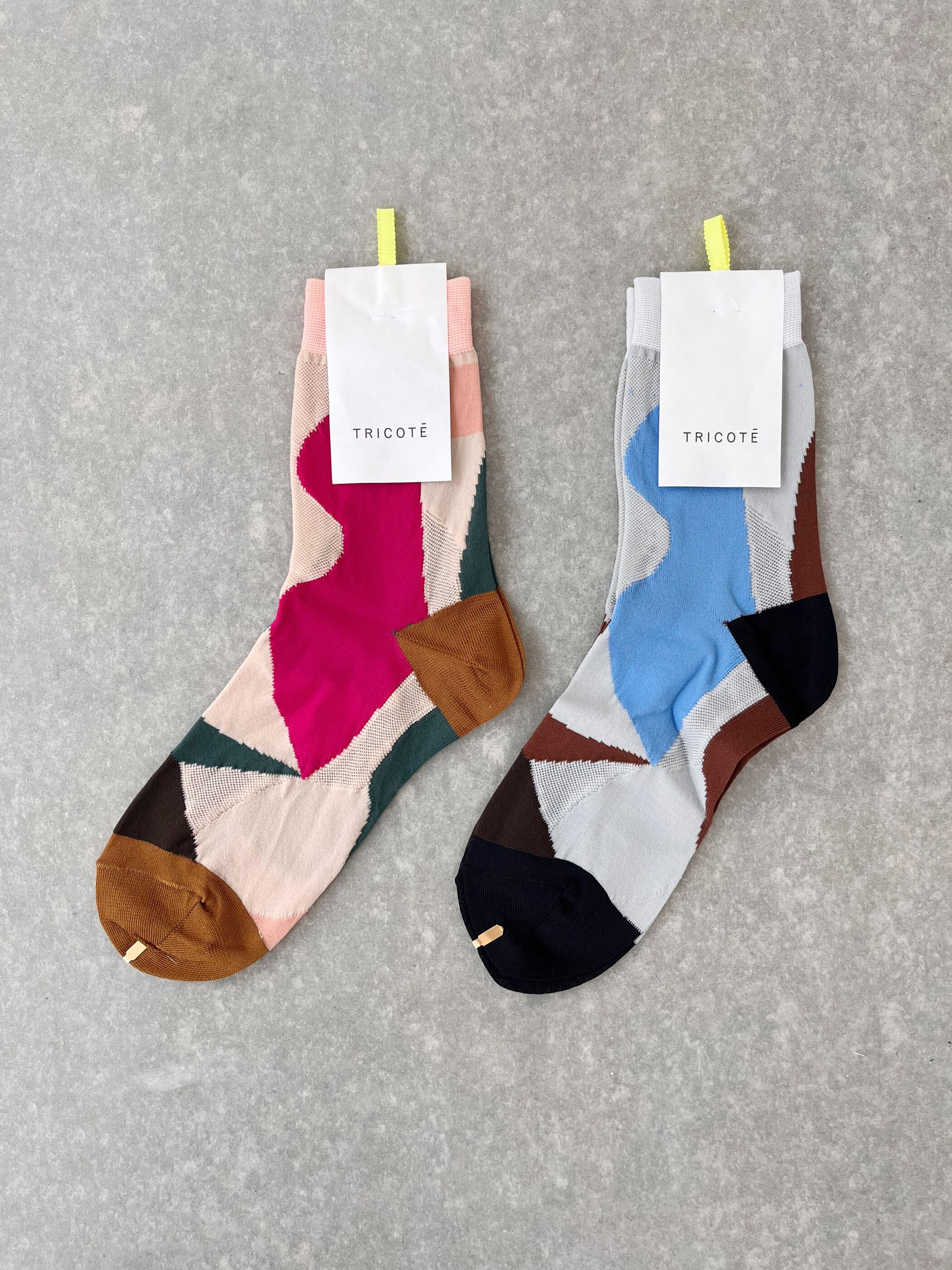 【TRICOTÉ】 TUNE SOCK トリコテ チェーンソックス 靴下 総柄 ショート丈 薄手 メッシュ おしゃれ カラフル Pink Light Gray TR31SO016 KOKOのサムネイル