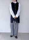 【GHOSPELL】 Della Cord Mini Dress ゴスペル ミニドレス マルチカラー ボタン ネイビー コーデュロイ パーティー コットン Navy 30GH02DRG897NVY KOKO(4)