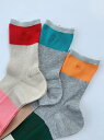  Coler Block Socks ミントデザインズ カラー ブロック ソックス 靴下 ショート丈 バイカラー レッグウェア レディース Tarquoise Orange Red 38211-S05LW05 KOKO