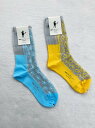 【mint designs】 FLOWER SOCKS ミントデザインズ フラワー ソックス 靴下 ショート丈 バイカラー レッグウェア シアーソックス 花柄 レディース Yellow Sax 40221-SO5LW07 KOKO