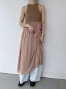 【CaRouseLamBRa】 Tanktop Drees ケラウズランブラ タンクトップ ドレス ワンピース リブ シアー フレアスカート コットン Latte Brown 251-384 KOKO(4)