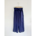 【MUVEIL】 ミュベール サイドトリム リネンパンツ Lavender Navy Linen Pants MA231FP001 KOKO