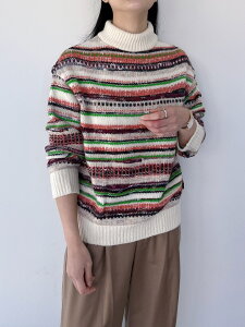 【COOHEM】 NATURAL GRADIENT KNIT SWEATER 11-224-017 コーヘン White Brown S M