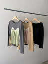 【MUVEIL】 キャミレイヤードカットソー MA233UTS003 ミュベール Camel Gray Black 36 38 ニット