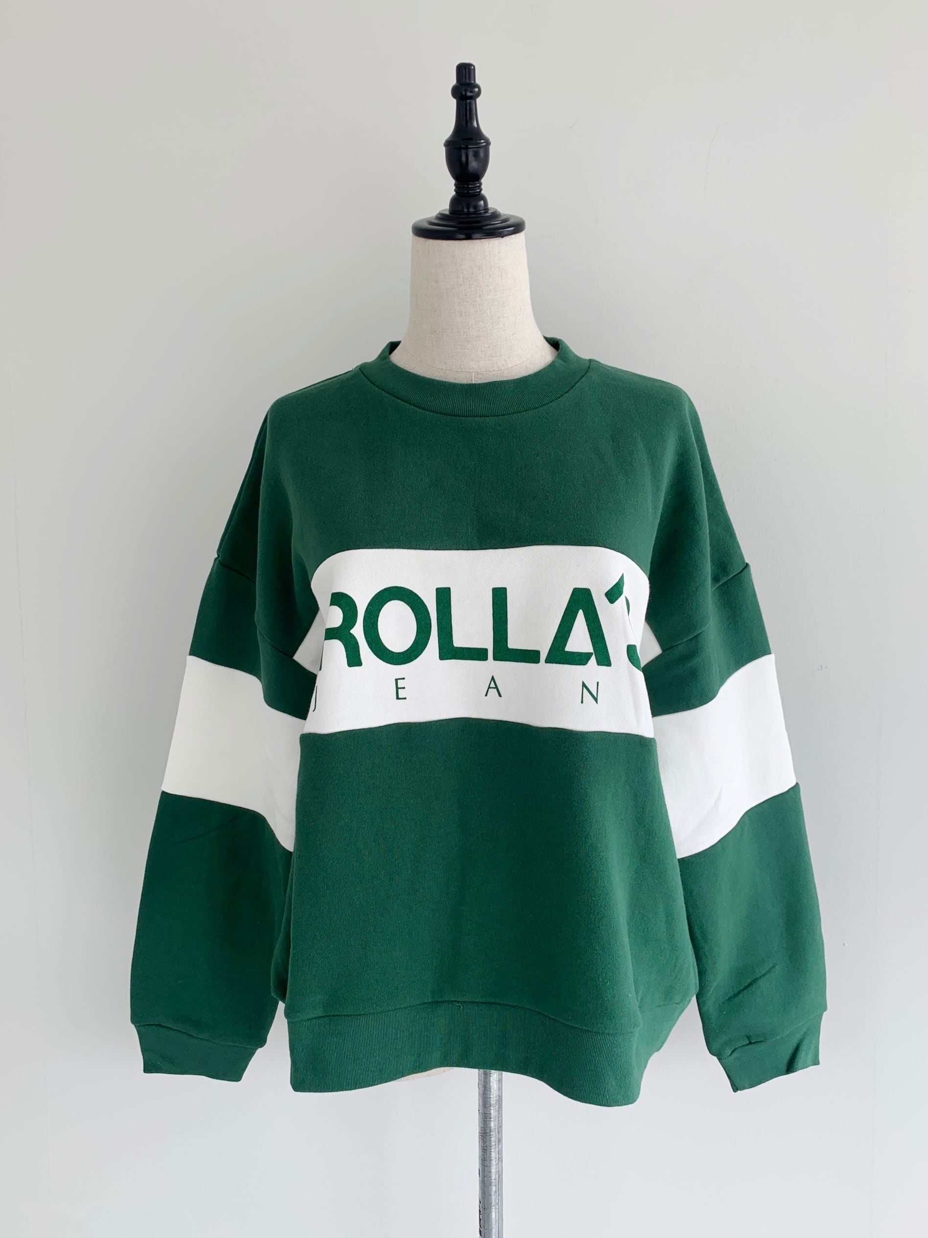 【ROLLA’S】 Split Logo Sweater ローラス ロゴ スウェット Green レディース 14223g(4)