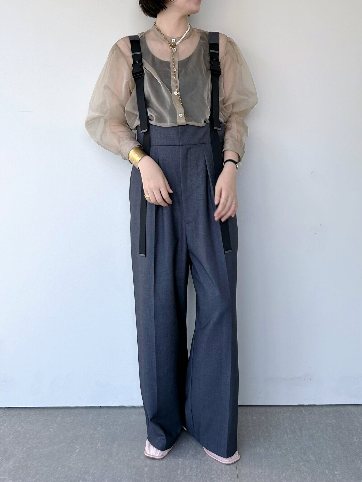 【M53.】】 Coveralls Dress Pants ドレスパンツ サロペット Gray MP-023 セットアップ