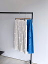 【MUVEIL】 フラワーカットスカート MA242FS004 ミュベール Cream Blue 36 38 40 タイトスカート