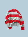 【JAKKE】 HEIDI Sweater ジャッキー J2237C1 ニット セーター ボーダー Red&Apple Stripe