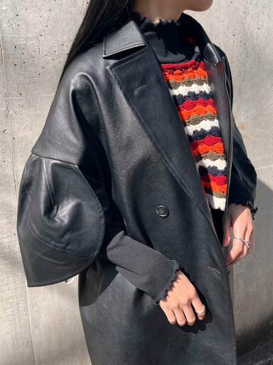 【Doux.】 レザージャケット ドゥ フェイクレザー ミドル丈 アウター Black D-2340000 KOKO 【Doux.】 レザージャケット ドゥ フェイクレザー ミドル丈 アウター Black D-2340000 KOKO