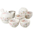 【 急須 セット 】 淡墨桜 急須茶器揃え 5客 網付き 【日本製/美濃焼/陶器/茶器/食器/お茶用品/和食器セット/急須セット/湯呑みセット/湯呑み/陶器急須...