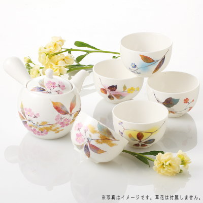 【 急須 セット 】 凛花 急須茶器揃え 5客 網付き 【日本製 美濃焼 陶器 茶器 食器 お茶用品 和食器セット 急須セット 湯呑みセット 湯呑み 陶器急須 茶器セット 和柄 家庭用 xc 会社用 湯のみ 来客 お客様用 ギフト 贈り物 お祝い プレゼント】【あす楽対応】