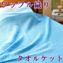 【 タオルケット ・ シングル サイズ 】 ワッフル織りタオルケット (カラー:ブルー/綿100%)【お洗濯OK/洗える/洗濯可能/寝具/シングル用/肌触りの良...