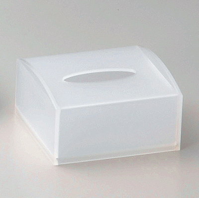 【 ティッシュケース 】 アクリル製ティッシュケース (規格:小/ホワイト)【業務用/家庭用/リビング/寝室/洋室/ティッシュ/収納/プラスチック製/ティッシュ...
