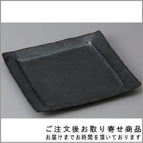 【 多用皿 シリーズ 】 銀黒角大皿24.5cm 【日本製/国産/陶器/業務用/厨房用品/品揃え 豊富/業務用食器/器/皿/お皿/盛皿/飲食店用/割烹料理店/店舗用/営業用/お祝い用/和食器/盛り皿/食器/上品/角皿/家庭用にも おすすめ/キッチン用品/食洗機可】