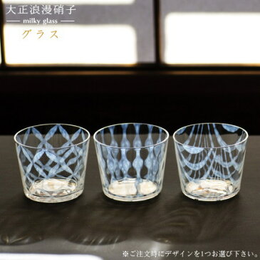 グラス 日本製 大正浪漫硝子 グラス 1個 選択:格子・玉十草・巻き上げ 【国産 手作り ガラス 硝子 食器 和食器 上品 おしゃれ 綺麗 コップ 冷茶 果実酒 アイスクリーム そば猪口 カップ 来客用 母の日 誕生日プレゼント ギフト qp 贈り物】 【あす楽対応】
