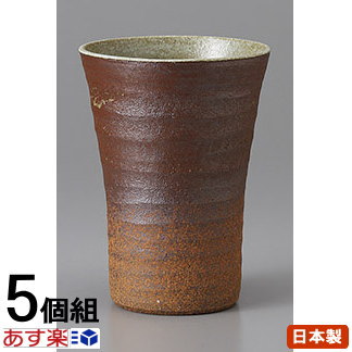 楽天雑貨屋　ココウキ焼酎 グラス 陶器 伊賀筋目盛付き焼酎カップ 5個 セット 【日本製/国産/業務用/家庭用/焼酎グラス/焼酎カップ/飲食店/居酒屋/食器/和食器/洋食器/お酒グッズ/湯割 cb 水割り/お湯割りカップ/お湯割りグラス/カップ/コップ/酒器/しぶろく 4×6 目盛付き【あす楽対応】