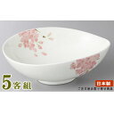 日本製 中鉢 お皿 5個セット 送料無料 赤小花楕円型向付 5個 業務用 食器 電子レンジ可能 食器洗浄機対応 レンジ対応 和食器 陶器 煮物椀 強化磁器 器 ...