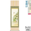 掛け軸 花鳥画 夏掛け 上村洋美 六瓢 洛彩緞子本表装 尺5 桐箱入り 1個 日本製 送料無料 名画複製 掛軸 夏飾り 夏の風情 夏の演出 ひょうたん 日本画 ...