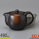 ティーポット 日本製 焼締めポット 容量490cc 茶こし付き お取寄商品 業務用 食器 陶器 磁器 ポット おしゃれ 家庭用 普段使い 店舗 ホテル 客室 来客用 茶漉し付き 紅茶 お茶用品(3)