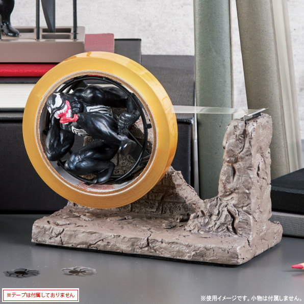 テープカッター ヴェノム テープディスペンサー MARVEL VENOM マーベル ファン キャラクター グッズ リアル 迫力がある かっこいい セロテープカッター 台 セロハンテープカッター 卓上 テープカッター台 雑貨 男性 ギフト 贈り物 プレゼント 即発対応